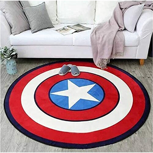 Tapis Captain America, Iron man - Avengers - rouge rond 120 cm