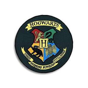 Tapis Poudlard - Harry Potter - noir/bordeaux/vert/jaune 100x100 cm