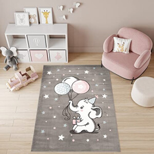 Tapis Dumbo gris blanc bleu 120x170 cm