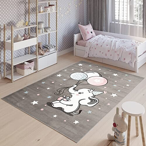 Tapis Dumbo gris blanc bleu 120x170 cm variant 5 