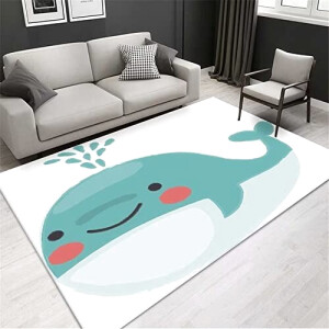 Tapis Baleine bleu 40x60 cm