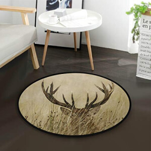 Tapis Cerf multicolore rond 92x92 cm