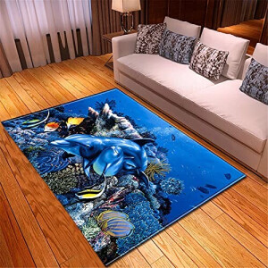 Tapis Dauphin bleu 80x120 cm