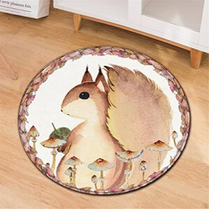 Tapis Écureuil beige rond 40 cm