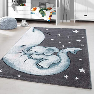 Tapis Éléphant bleu rond 80x150 cm