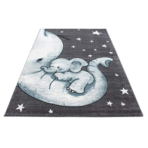 Tapis Éléphant bleu 80x150 cm