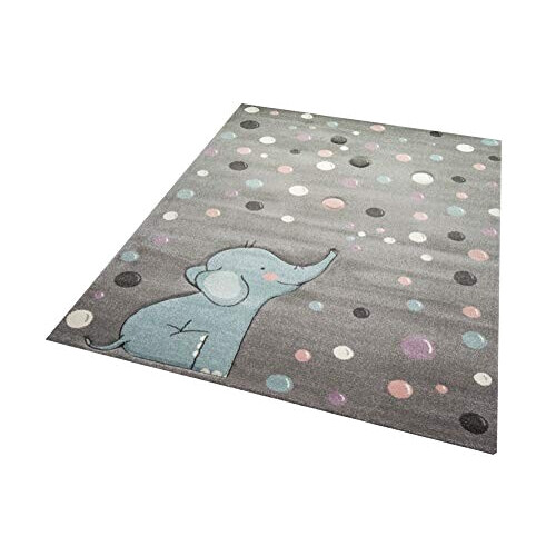 Tapis Éléphant gris creme bleu 120x170 cm variant 0 