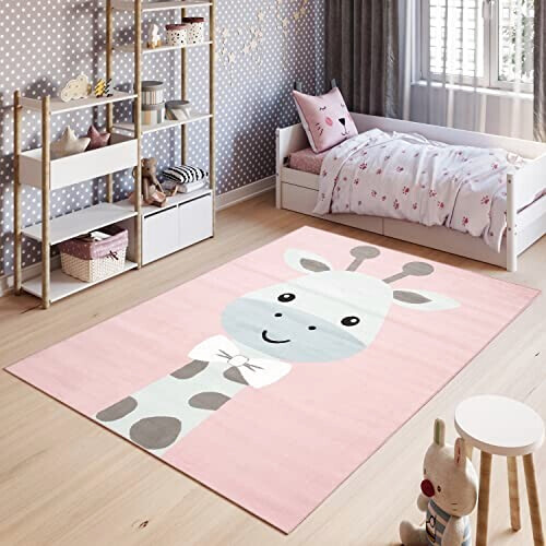 Tapis Girafe rose gris bleu 200x300 cm variant 5 