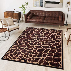 Tapis Girafe marron beige noir 80x150 cm