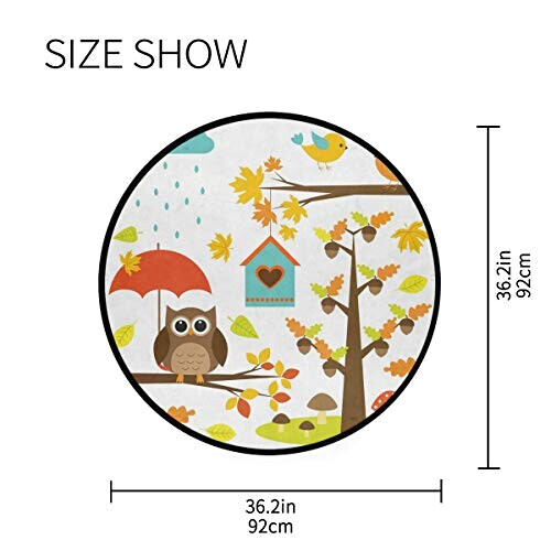 Tapis Hibou multicolore rond 92x92 cm variant 3 