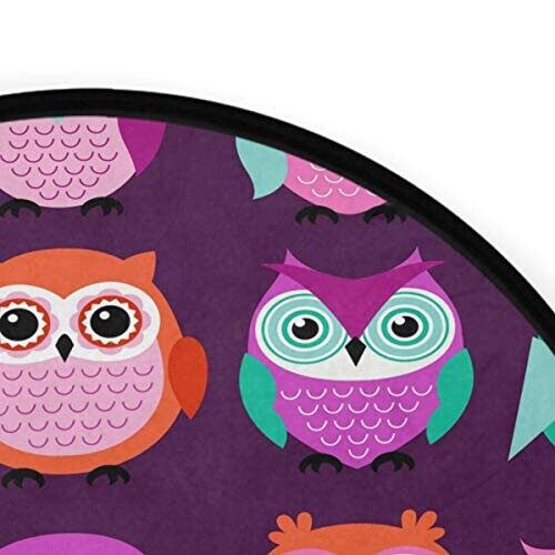 Tapis Hibou multicolore rond 92x92 cm variant 2 