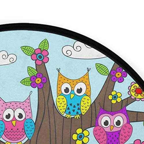 Tapis Hibou multicolore rond 92x92 cm variant 2 