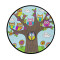 Tapis Hibou multicolore rond 92x92 cm - miniature variant 1