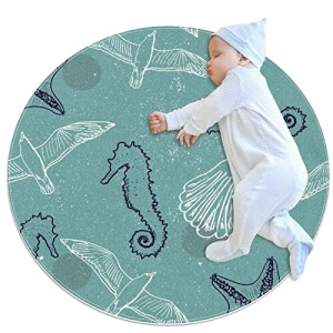 Tapis Hippocampe multi rond 70x70 cm