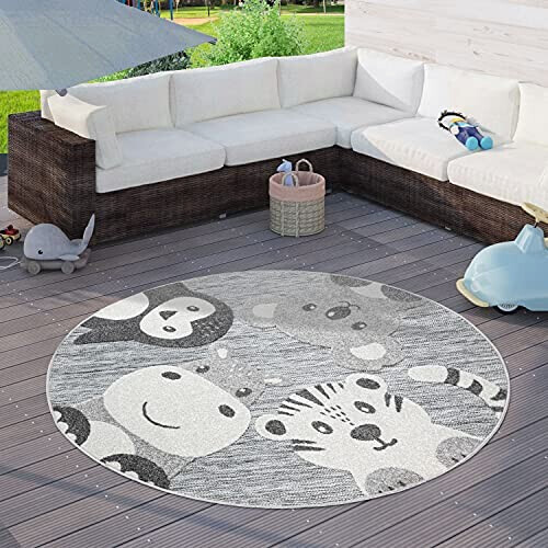 Tapis Koala gris rond 160 cm variant 1 