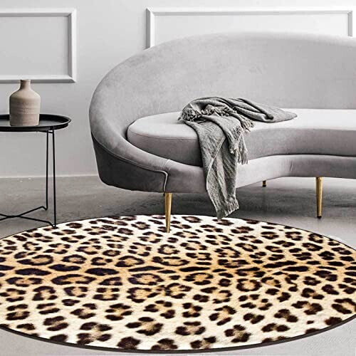 Tapis Léopard rond 90 cm