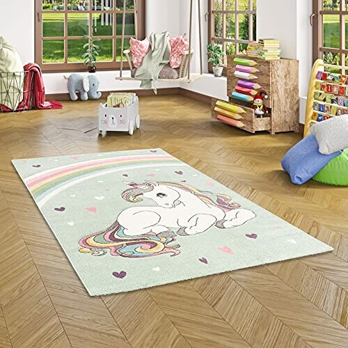 Tapis Licorne vert 120x170 cm