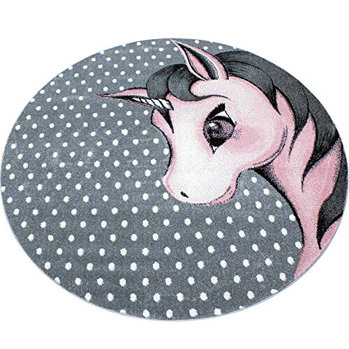 Tapis Licorne rose rond 160 cm variant 4 