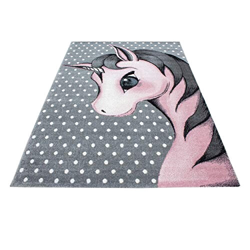 Tapis Licorne rose rond 160 cm variant 5 