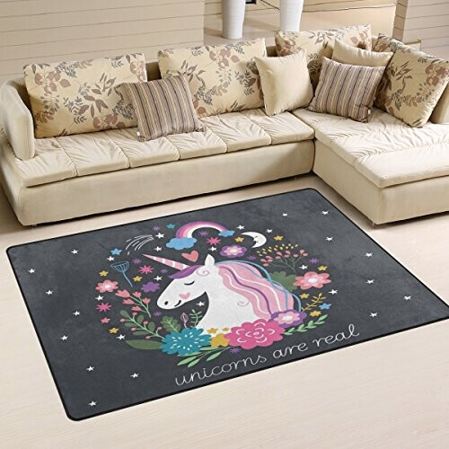 Tapis Licorne multicolore 80x150 cm