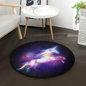 Tapis Licorne multicolore rond 92x92 cm