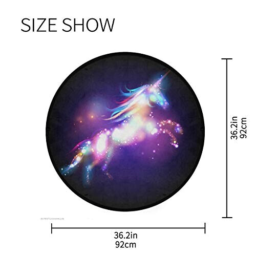 Tapis Licorne multicolore rond 92x92 cm variant 3 