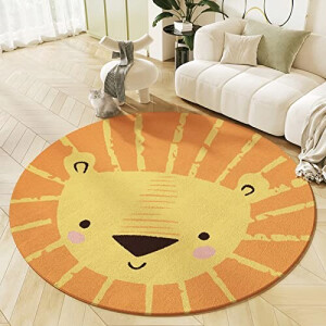 Tapis Lion orange rond 100x100 cm