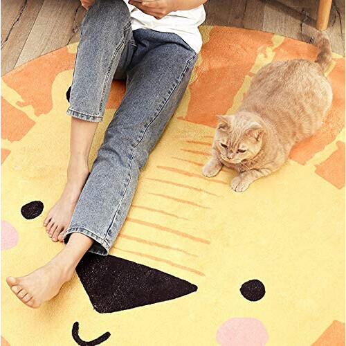 Tapis Lion orange rond 100x100 cm variant 3 