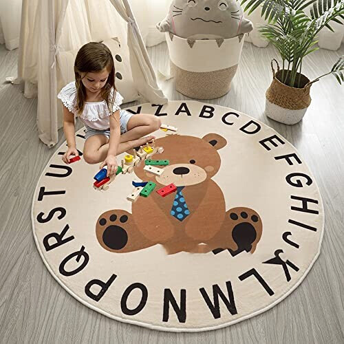 Tapis Ours cartoon 100x100 cm variant 3 