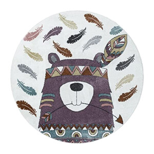 Tapis Ours violette rond 120 cm