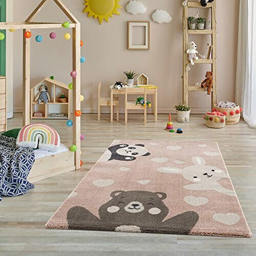 Tapis Ours rose clair/beige 80x150 cm