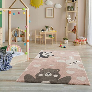 Tapis Ours rose clair/beige 80x150 cm