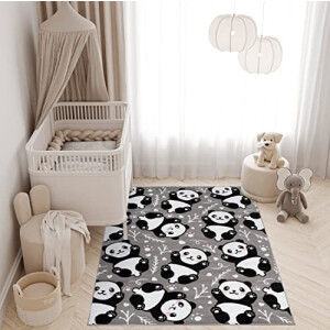 Tapis Panda gris blanc 80x150 cm