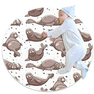 Tapis Phoque multi rond 70x70 cm