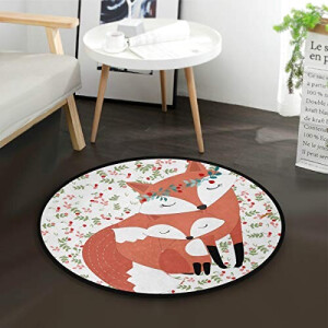 Tapis Renard multicolore rond 92x92 cm