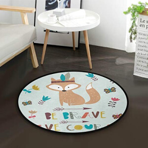 Tapis Renard multicolore rond 92 cm