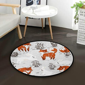 Tapis Renard multicolore rond 92x92 cm