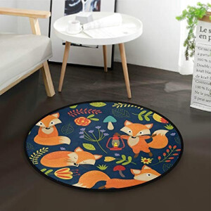 Tapis Renard multicolore rond 92x92 cm