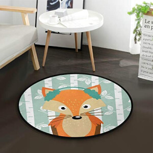 Tapis Renard multicolore rond 92x92 cm