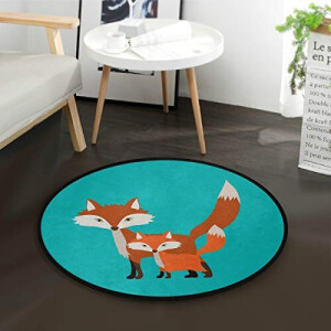 Tapis Renard multicolore rond 92x92 cm