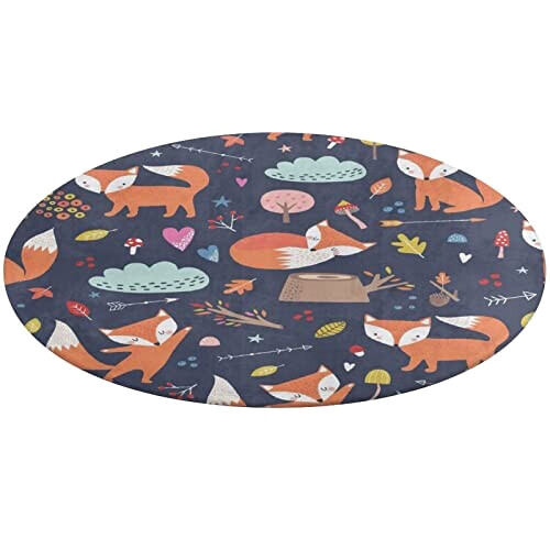 Tapis Renard multi- rond 90x90 cm