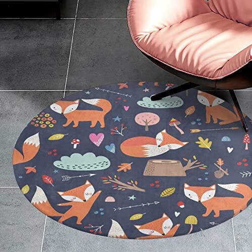 Tapis Renard multi- rond 90x90 cm variant 2 