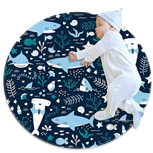 Tapis Requin multi rond 100x100 cm