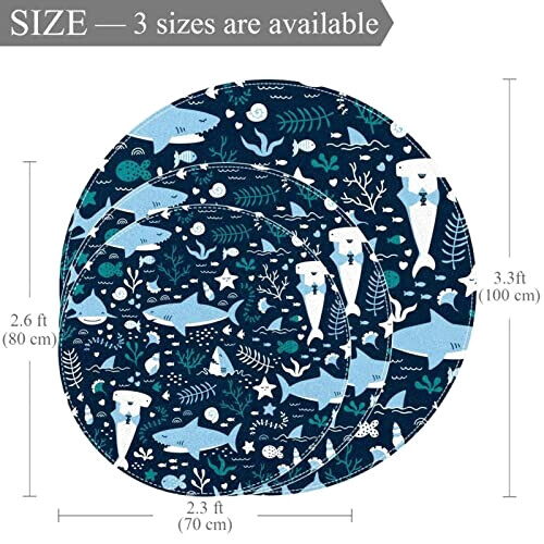 Tapis Requin multi rond 100x100 cm variant 0 