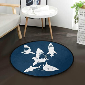 Tapis Requin multicolore rond 92x92 cm