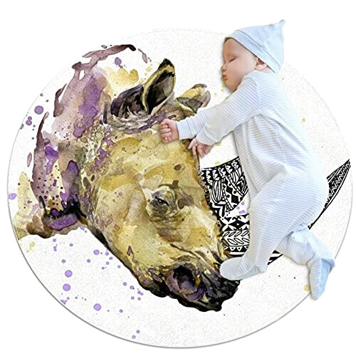 Tapis Rhinocéros 100x100 cm