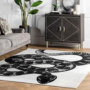 Tapis Serpent noir/blanc 1 cm