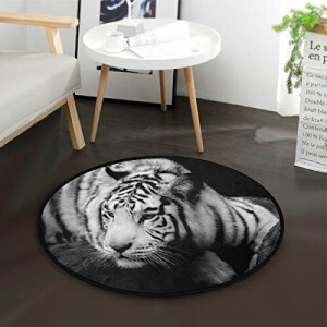 Tapis Tigre multicolore rond 92x92 cm