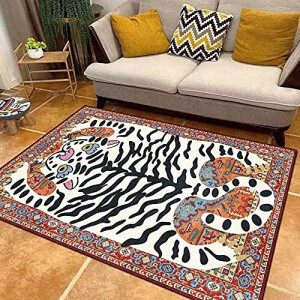 Tapis Tigre peau de de dessin animé violet 200x300 cm