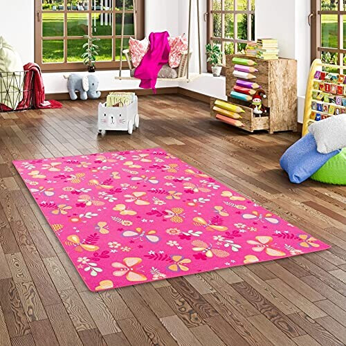 Tapis Papillon rosa 80x160 cm